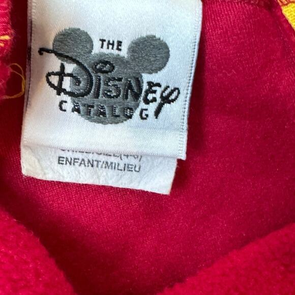 VTG Disney Catalog Winnie the Pooh Costume Fleece Hooded Jumpsuit Kids Size 4–6 - Picture 5 of 7